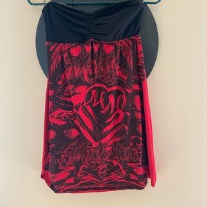 Metal mulisha strapless dress